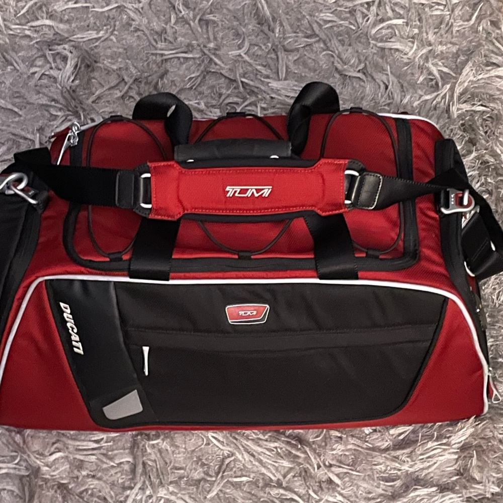Tumi Ducati Black and Red Duffel Bag and carry on suit case.RARE HARD TO FIND - Picture 11 of 16